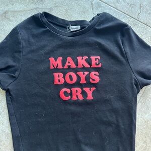 Garage Black Women’s T-Shirt with Red Print